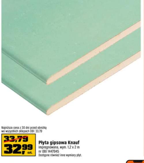 płyta gipsowa wewnętrzna