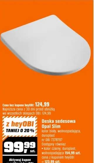 Deska sedesowa Opal Slim biała wolnoopadająca