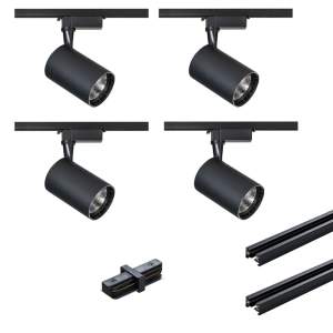 DPM Zestaw systemu szynowego z 4 reflekt. LED czarny 15W 1250lm 4000K X-LINE