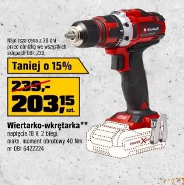 Einhell Wiertarko-wkrętarka akumulatorowa TE-CD 18/40 Li-Solo 18V
