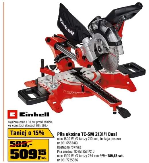 Einhell Piła ukośna TC-SM 2131/1 Dual 1800W 210 mm