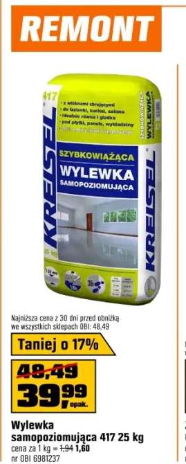 Kreisel Wylewka samopoziomująca 417 25 kg