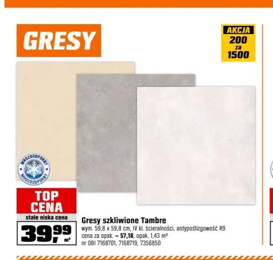 Gres szkliwiony Tambre beige 59,8 x 59,8 cm