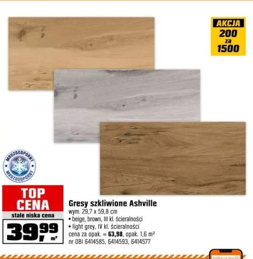 Gres szkliwiony Ashville beige 29,7 cm x 59,8 cm