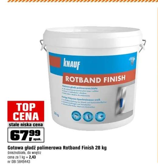 Knauf Gotowa gładź polimerowa Rotband Finish 28 kg