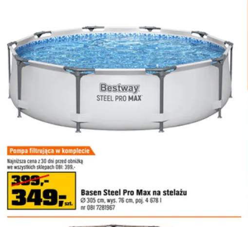 Basen Steel Pro Max na stelażu 305cm wys. 76cm
