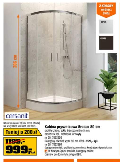 Kabina prysznicowa Brasco 80cm