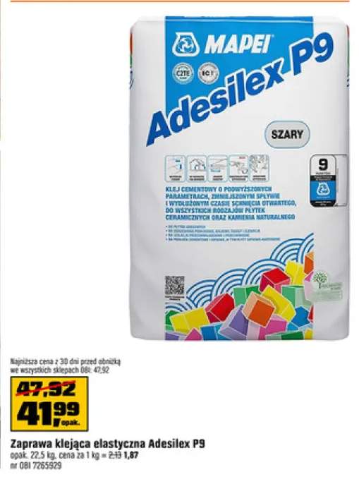 Zaprawa klejąca elastyczna MAPEI Adesilex P9 szary