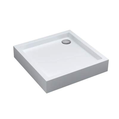 Brodzik kwadratowy Schedpol Mittel 80x80x16 cm biały gładki