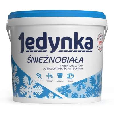 Farba do ścian i sufitów Jedynka Śnieżnobiała 10 l