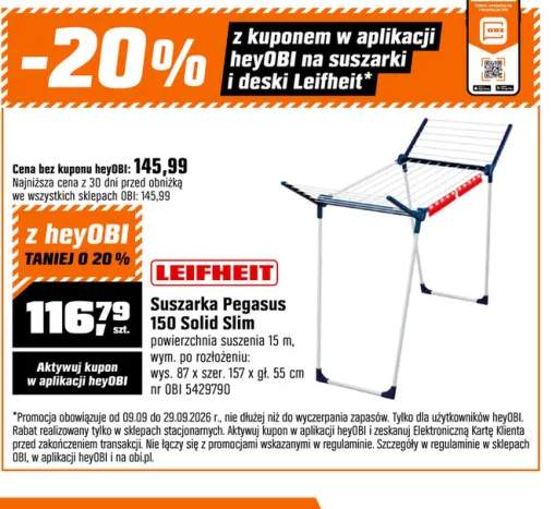 Suszarka Pegasus 150 Solid Slim Leifheit